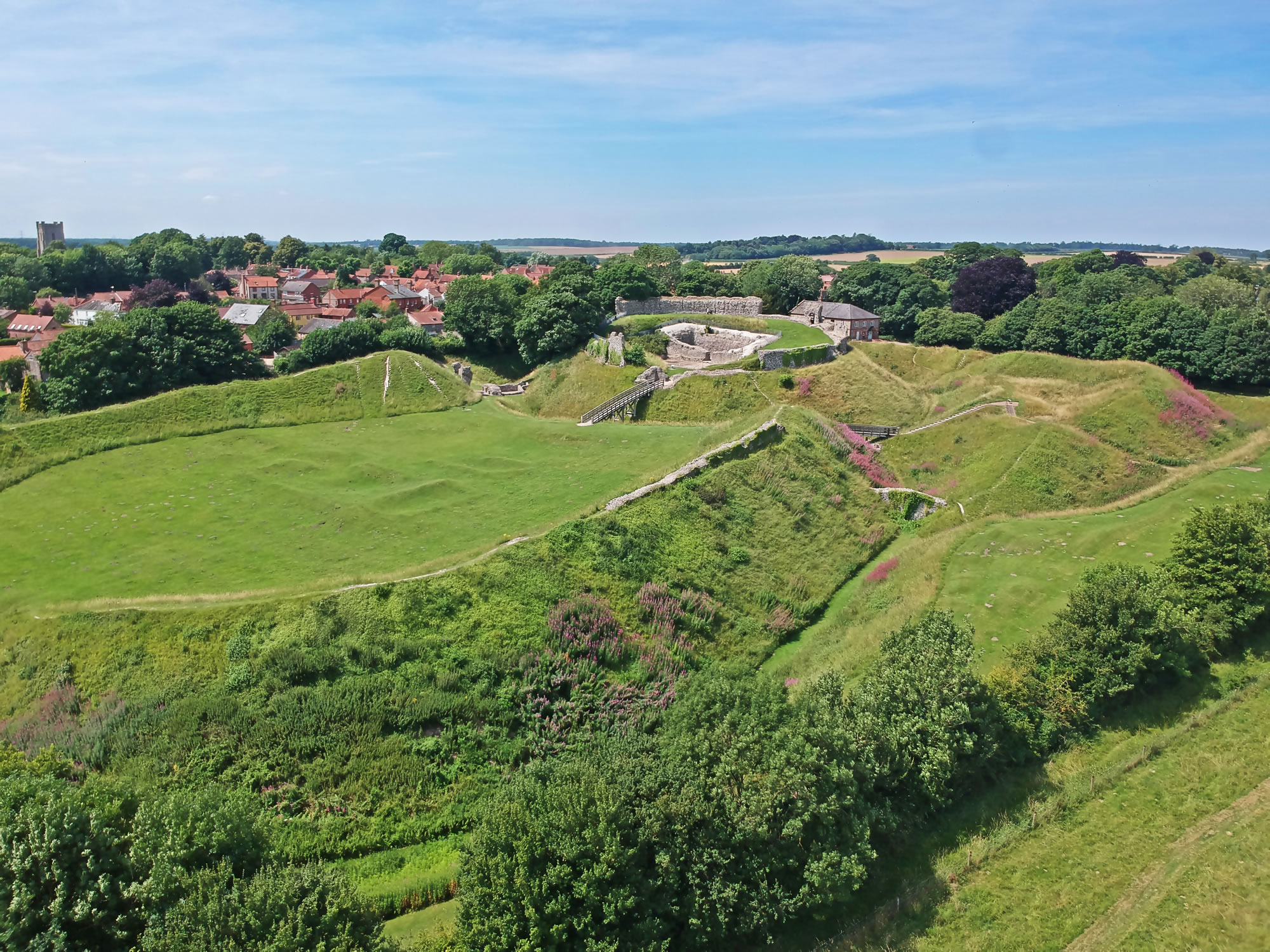 Castle Acre aerial image: Playing field & cricket club